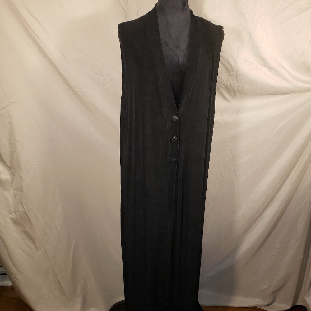 U.S. Wear Black 3 Button Closure Duster - 1X